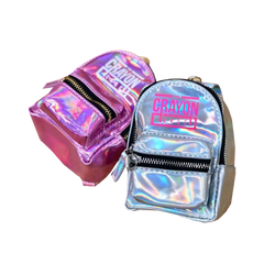 【Anyone more】[Keyring] Irun Dot String Ribbon Backpack Claire's Girls' Metallic Love Script Mini Backpack Keychain